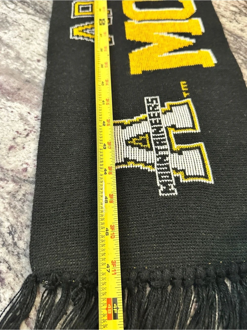 Appalachian State Mountaineers Knit Scarf Black Yellow Fringe NCAA College